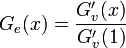 G_e(x) = \frac{G'_v(x)}{G'_v(1)}