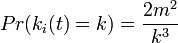 Pr(k_i(t) = k) = \frac{2m^2}{k^3}