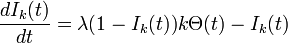 
\frac{d I_k(t)}{dt} = \lambda (1-I_k(t)) k\Theta(t) - I_k(t)
