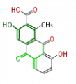 3,8-Dihydroxy-1-Methylanthraquinone-2-Carboxylic Acid.png
